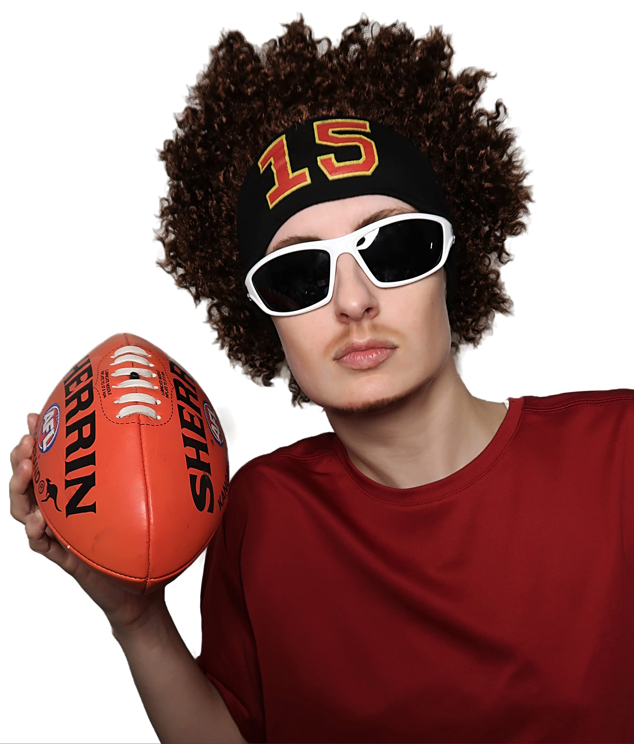 ALLAURA Compatible with Sonny Bono Wig – 60s 70s Men’s Short Brown Wig + Mustache for Hippie, Singer, TV Star, Cop, Detective Costumes – Liberty Duo, Limu & Doug, Uncle Rico, Retro Halloween Outfit