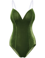 Women Velvet Bunny Costume Bunny Girl Suit Costume Senpai Cosplay One Piece Bodysuit Stockings Set(JGreen S)