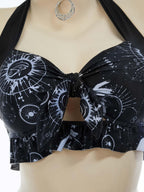 MEOWCOS Goth Bikini Swimsuit Witch Bathing Suit Dark Style Star Moon Gothic Swimsuit