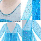 Luxury Princess Dress Costumes with Shining Long Cape Girls Birthday Party 2T 3T