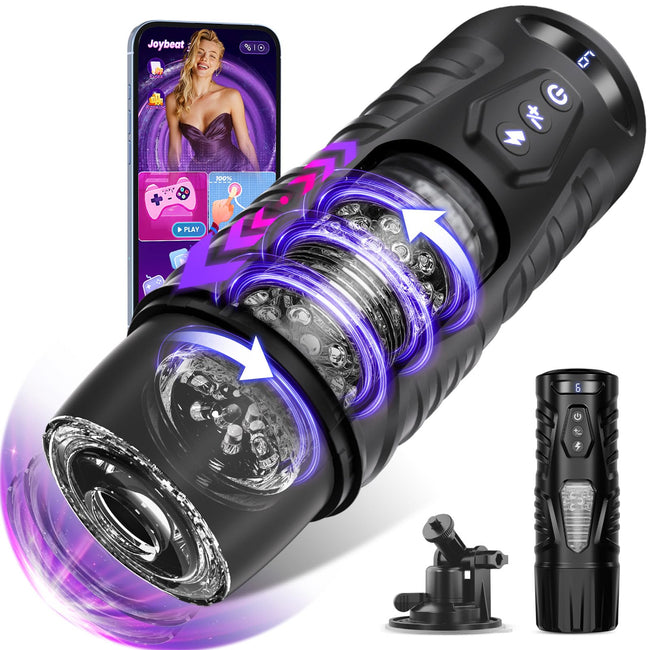 EINSEO AI Sync Male Masturbator Sex Toys for Men - Adult Toy Male Sex Toys with 7 Thrusting & 7 Rotating Modes, Pocket Pussy Hands Free Sex Machine LCD Display with Visual Window & Mounting Base Hover Image