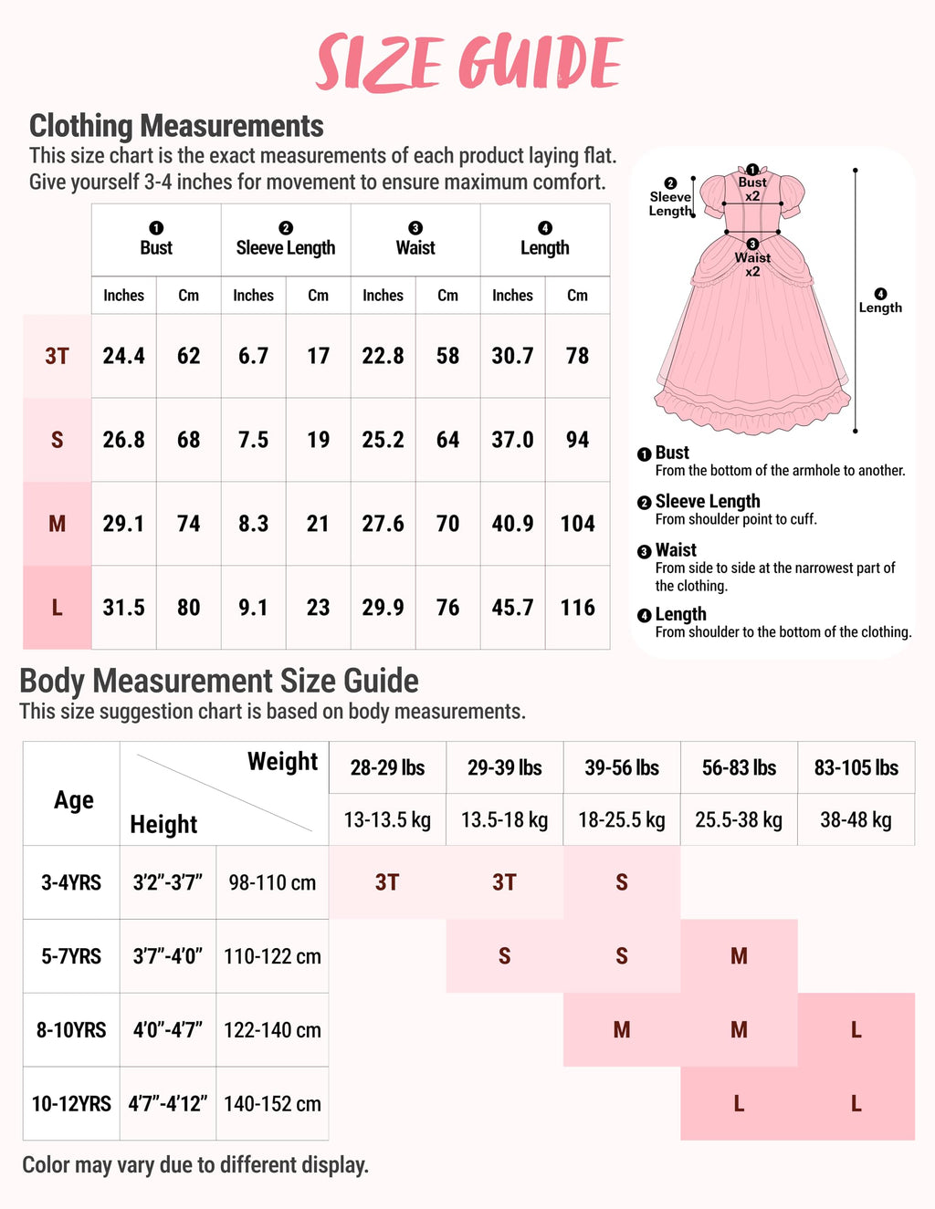 Spooktacular Creations Halloween Pink Princess Dress, Kids Princess Dress Up Set, Peach Crown Costume for Girls Toddler Halloween, Birthday, Roleplay Party (Small, 5-7 yrs)