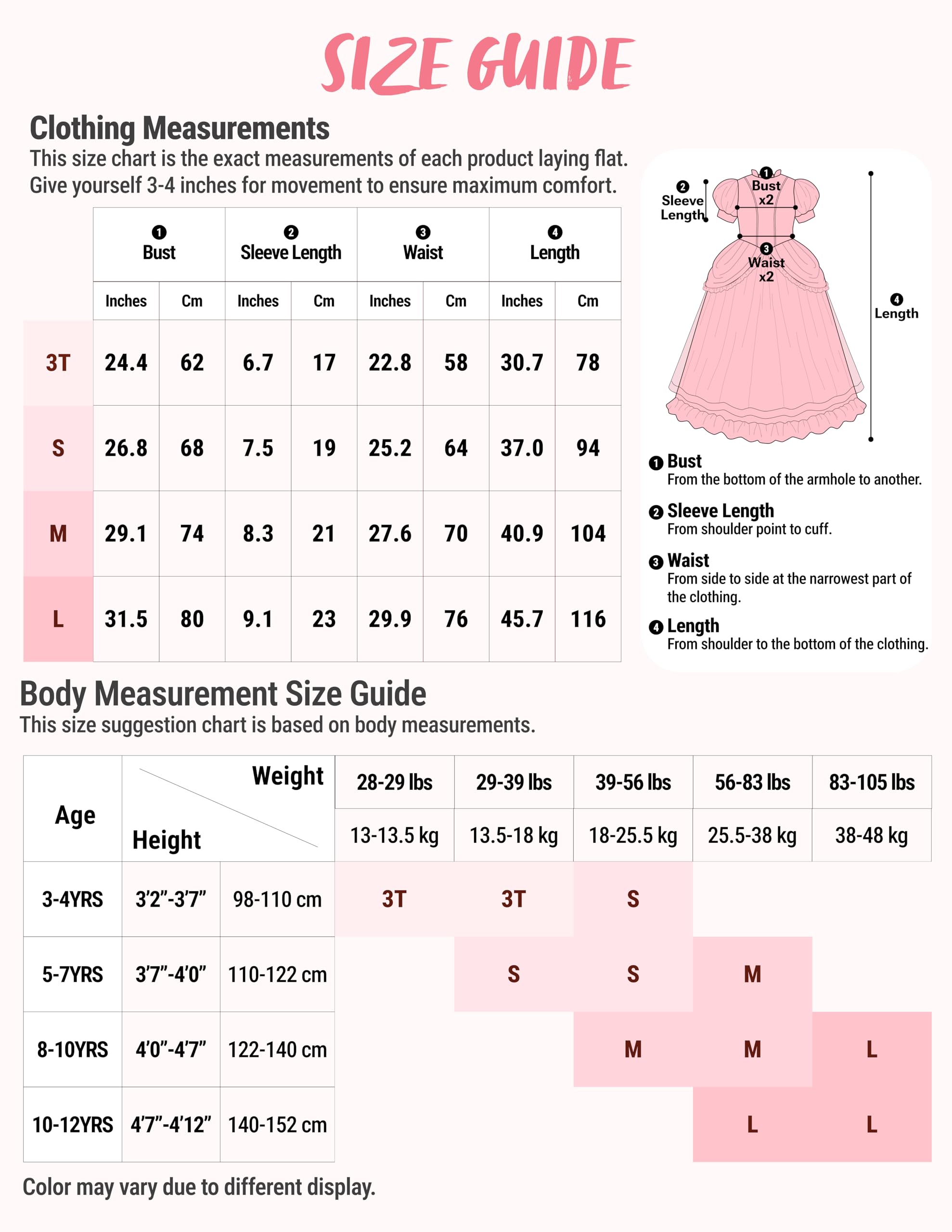 Spooktacular Creations Halloween Pink Princess Dress, Kids Princess Dress Up Set, Peach Crown Costume for Girls Toddler Halloween, Birthday, Roleplay Party (Small, 5-7 yrs)