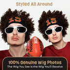 ALLAURA Compatible with Sonny Bono Wig – 60s 70s Men’s Short Brown Wig + Mustache for Hippie, Singer, TV Star, Cop, Detective Costumes – Liberty Duo, Limu & Doug, Uncle Rico, Retro Halloween Outfit