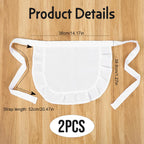 APLZGMG 2 Pcs Waist Apron Set, Half Apron for Maid Cosplay Halloween Costumes Dress Accessory, Maid Aprons for Kitchen Restaurant Coffee Cooking, Black and White Aprons for Women and Girls