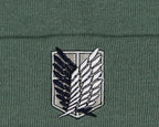 Attack on Titan Men's Scout Regiment Embroidered Logo Design Fold Cuff Adult Beanie Hat Cold Weather Grey