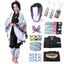 Powzaty Anime Cosplay Costume Kimono Full Set Adult Girls Robe Cloak Costume Set Halloween Kimono Outfit Cosplay with Wig (Butterfly Set, Kids 140)