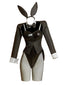 Cosplay.fm Women Dress Up Cosplay Costume Black Bunny Bodysuit and Coat with Stockings and Bunny Ear Headband (Black, S)