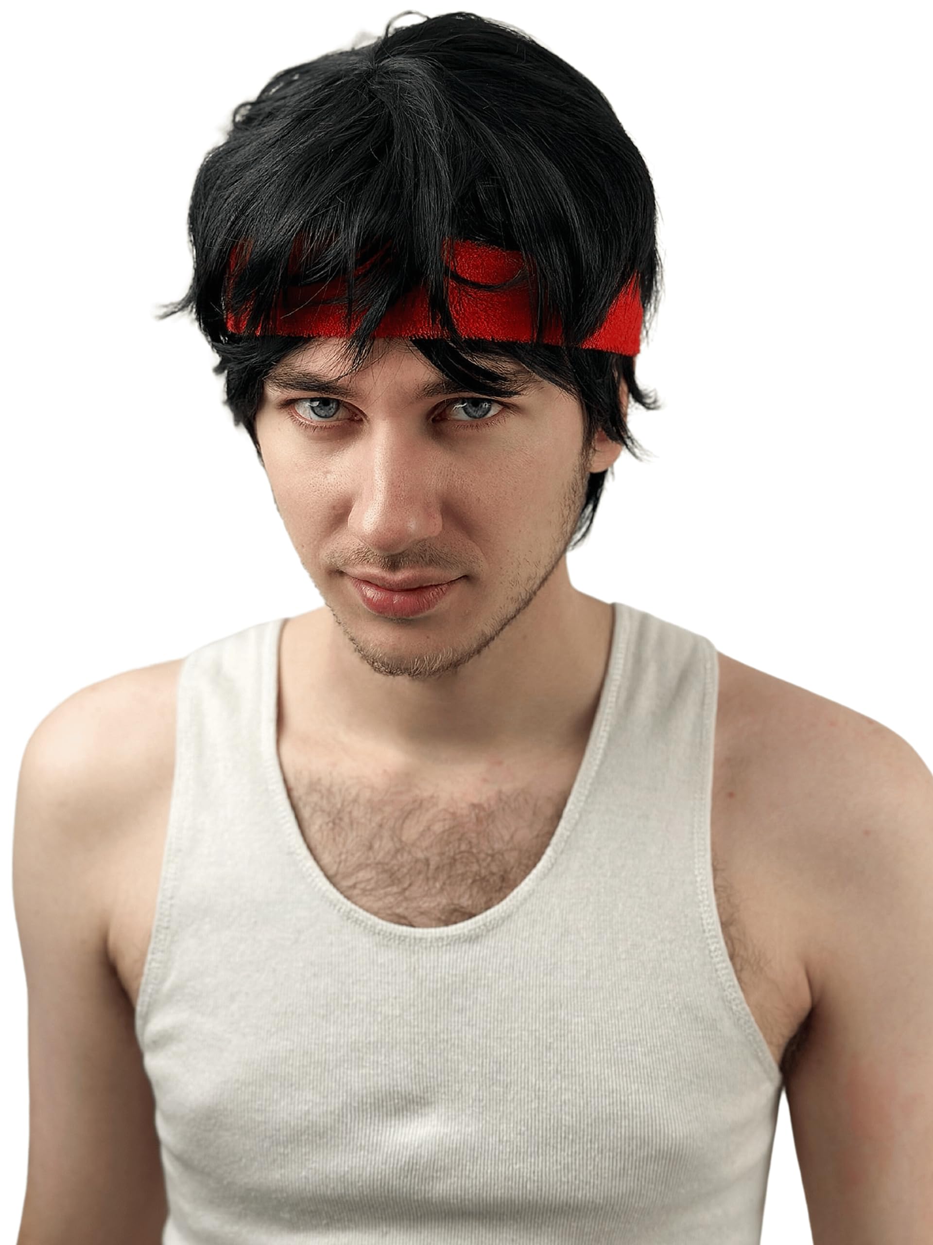 ALLAURA Compatible with Sonny Bono Wig – 60s 70s Men’s Short Brown Wig + Mustache for Hippie, Singer, TV Star, Cop, Detective Costumes – Liberty Duo, Limu & Doug, Uncle Rico, Retro Halloween Outfit