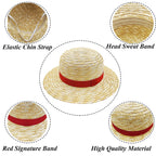 Memfish Straw Hat Halloween Party Yellow Strawhats with String Summer Beach Hats Performance Props for Youth Men Women