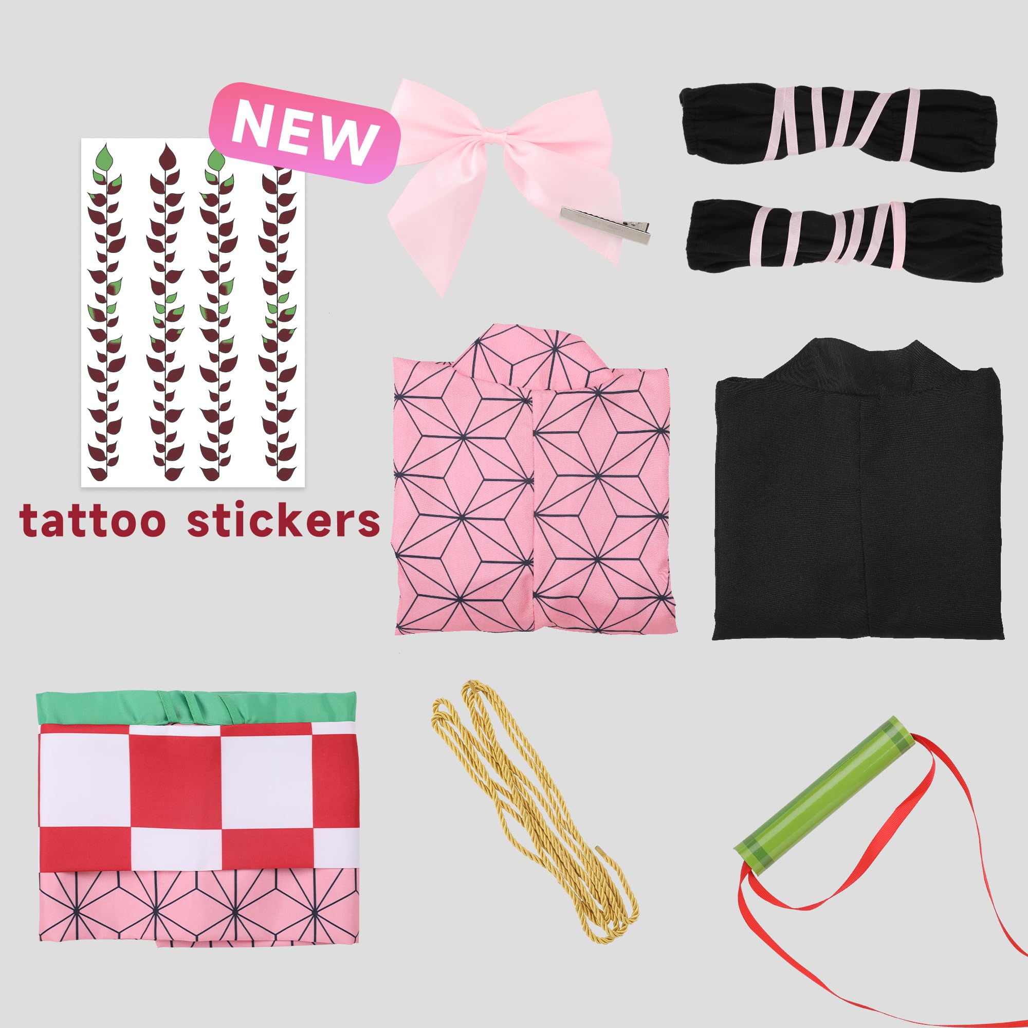 VZQI Halloween Cosplay Costumes Kamado Kids Anime Kimono Halloween Cloak M