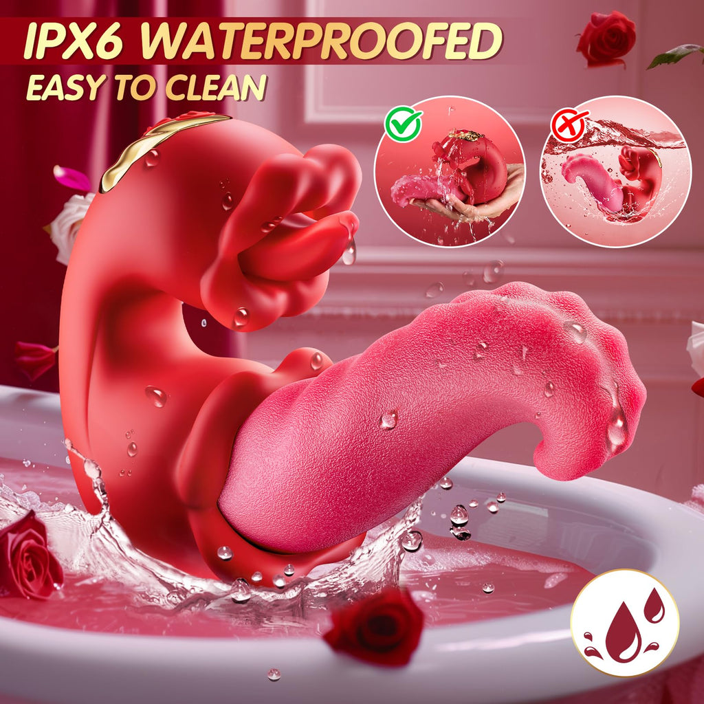 Sex Toys Realistic Tongue Vibrator for Women – 10 Licking Clitoral & 10 Swing Vibration Modes, AAVibe Rose Toy Thrusting Vibrators Dildo, Adult Toy Stimulator Pleasure Tools for Female Couples Games