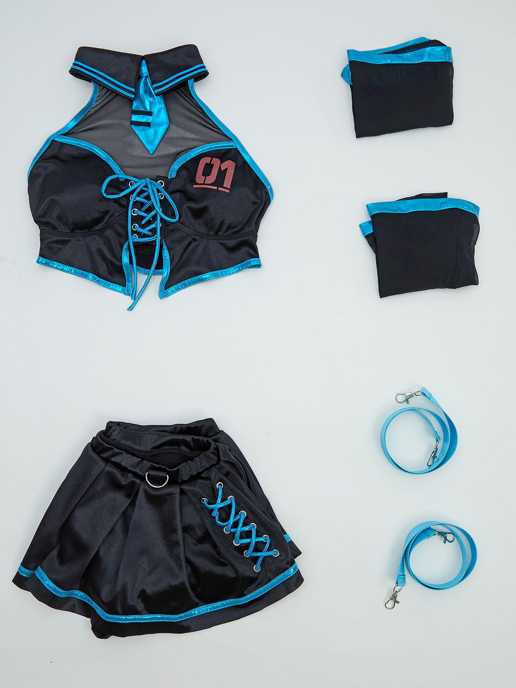 haikyuu Women Cosplay Swimsuit with Sleeves Anime Two Piece Bathing Suit Pool Party Musical Clubwear (US, Alpha, Medium, Regular, Regular, Standard, Black)