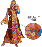 Morph Hippie Costume Women, 70s Costume For Women, 70s Long Dress, Womens 60s Halloween Costumes, Womens Halloween Costumes