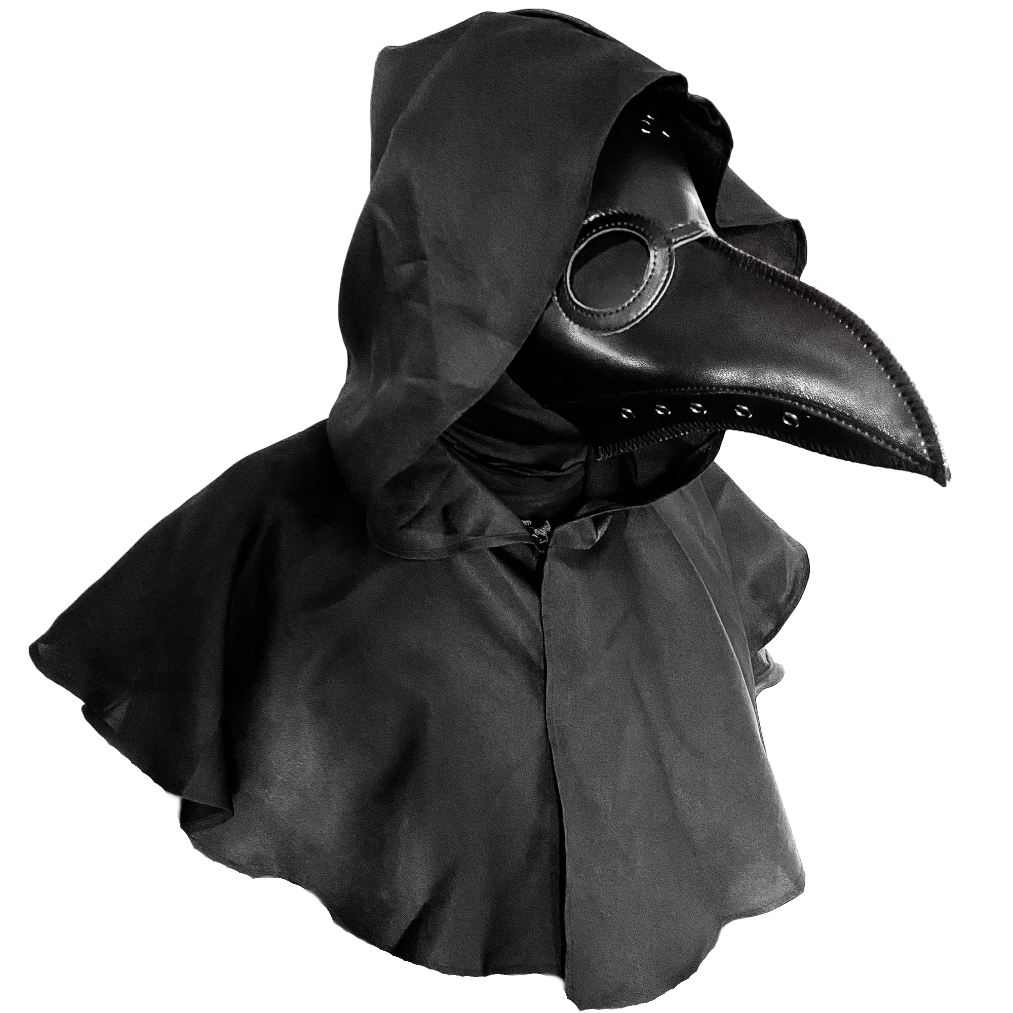 HAOSUN Plague Doctor Mask and Cloak Halloween Costumes for Men 3 in 1 Scary Masks for Adult