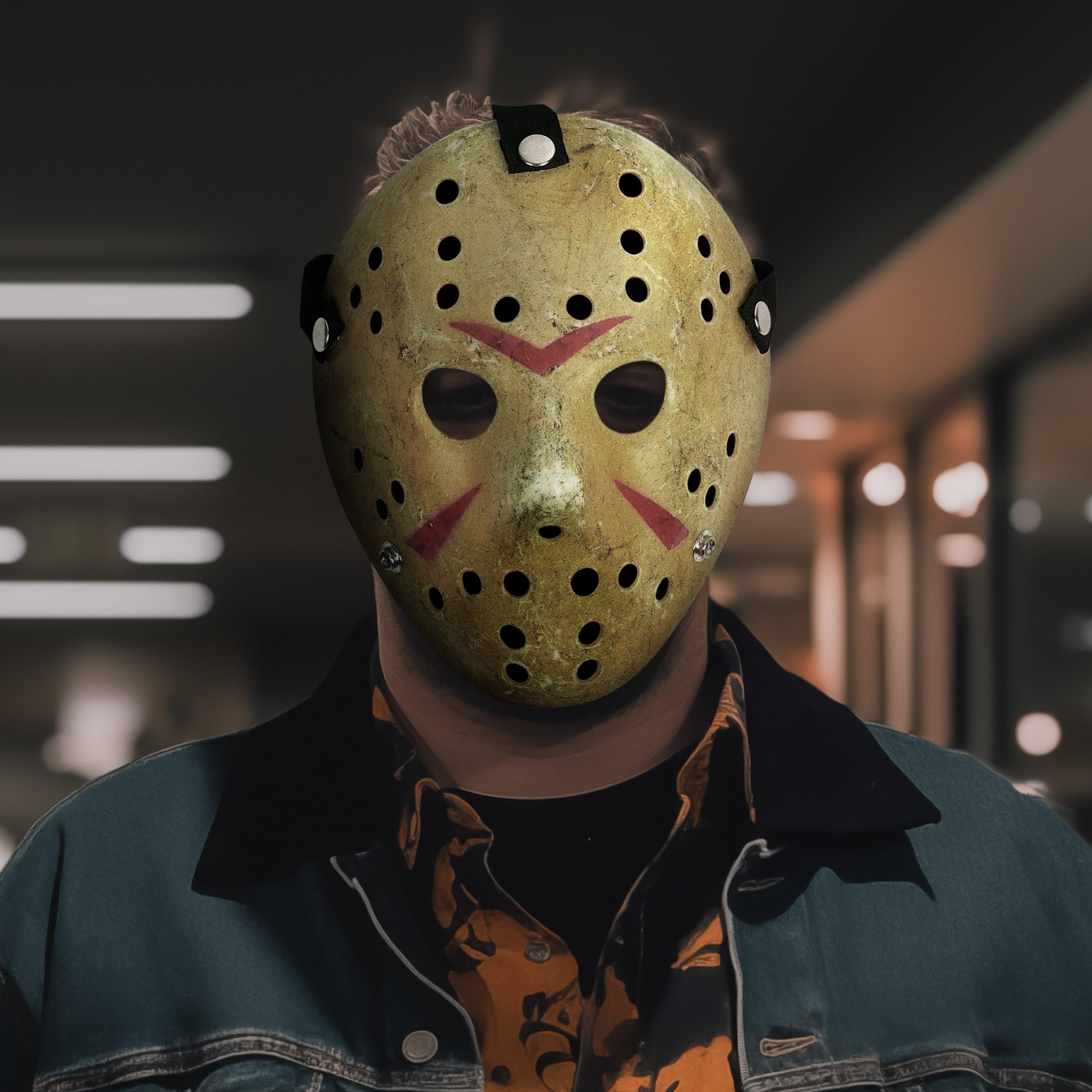 CASA CLAUSI Mask Cosplay Halloween Costume Mask Prop Horror Hockey Yellow