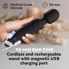 LuLu Wand Massager Vibrator for Women - Powerful Multi-Speed Waterproof Vibrating Wand with Tiger Eye Yoni Egg - Silent Rechargeable Sex Toy for Clitoral Stimulation