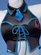 haikyuu Women Cosplay Swimsuit with Sleeves Anime Two Piece Bathing Suit Pool Party Musical Clubwear (US, Alpha, Medium, Regular, Regular, Standard, Black)