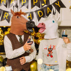 CreepyParty Horse Mask Party Dress Up Horse Head masks for adults Men Masquerade (brown)