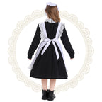 Kosgraiy Colonial Prairie Costume Dress for Girl,Kid Manor Maid Dress,Victorian Maid Costume,Girl Pilgrim Outfit,Black,S/120
