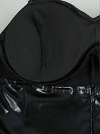 Cosplay.fm Women Dress Up Cosplay Costume Black Bunny Bodysuit and Coat with Stockings and Bunny Ear Headband (Black, S)