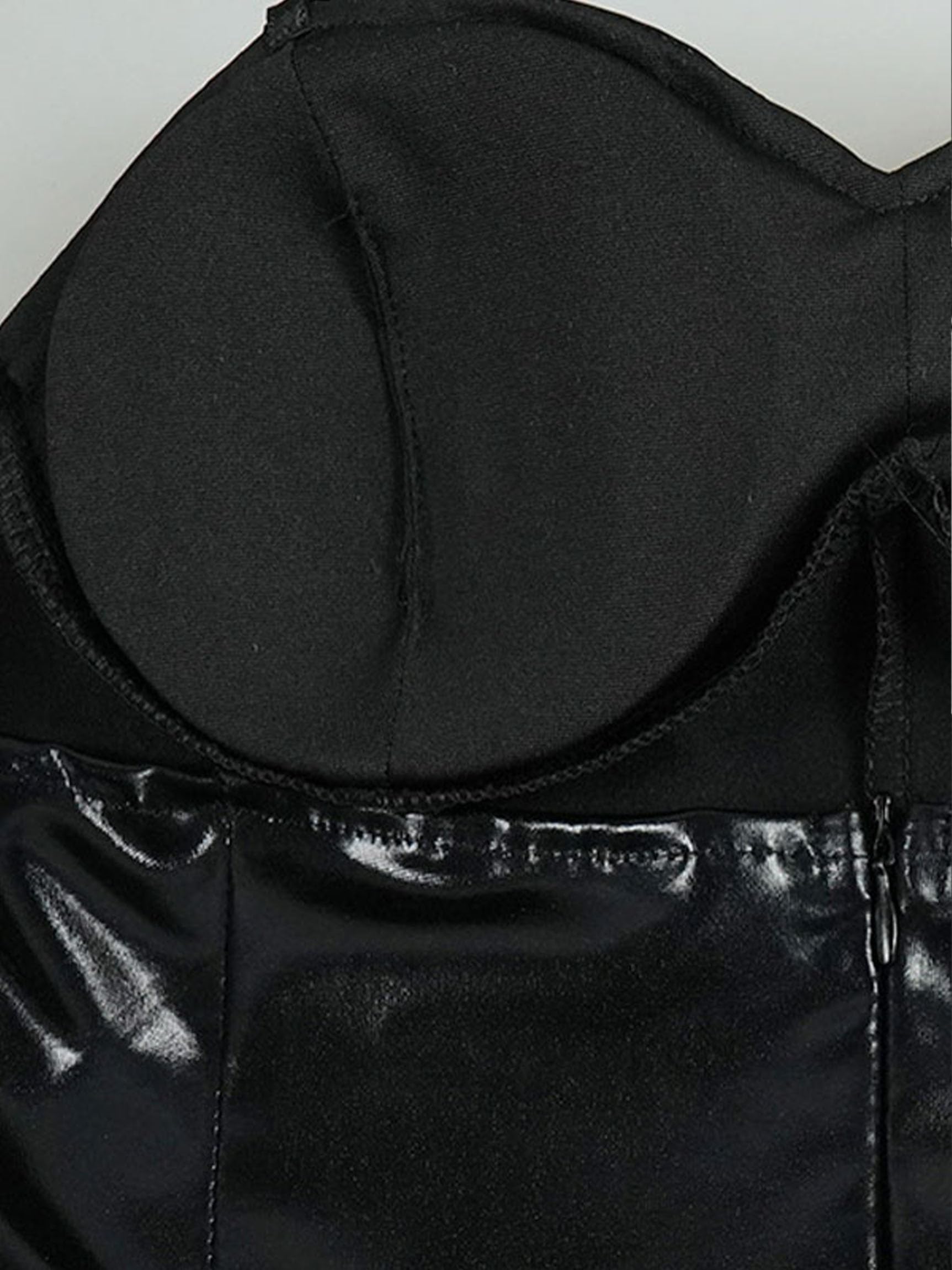 Cosplay.fm Women Dress Up Cosplay Costume Black Bunny Bodysuit and Coat with Stockings and Bunny Ear Headband (Black, S)