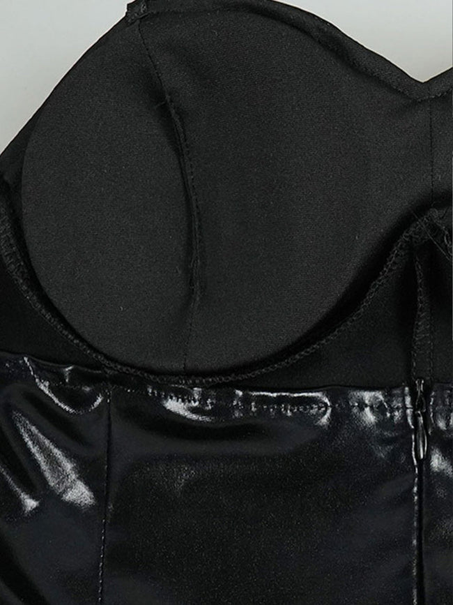 Cosplay.fm Women Dress Up Cosplay Costume Black Bunny Bodysuit and Coat with Stockings and Bunny Ear Headband (Black, S) Main Image