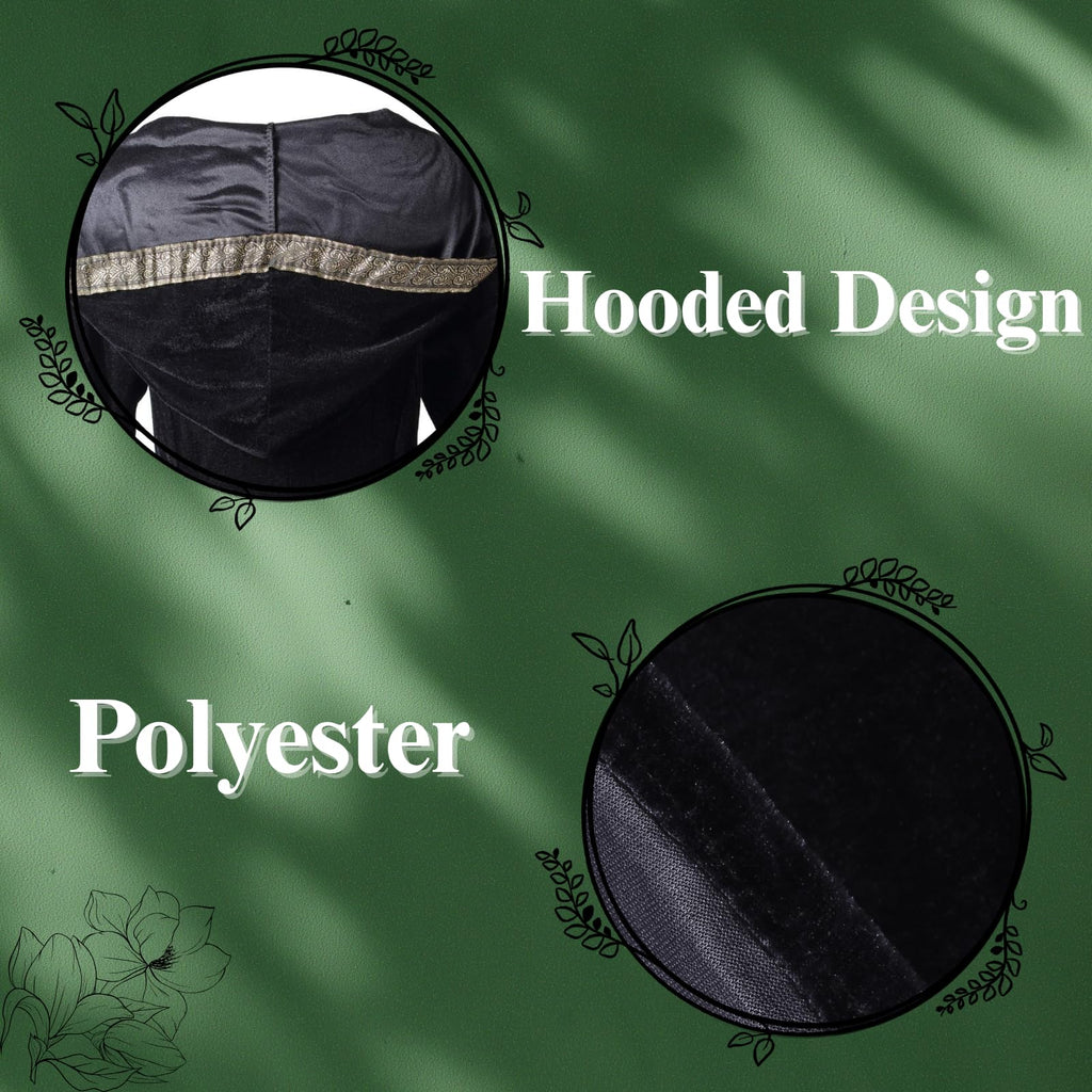 Colorful House Womens Medieval Renaissance Princess Retro Gown Cosplay Costume Dress(X-Large,Black(hooded))