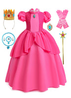 Princess Costume for Girls Cosplay Dress Halloween Birthday Party Dress Up Outfit 3-12Y