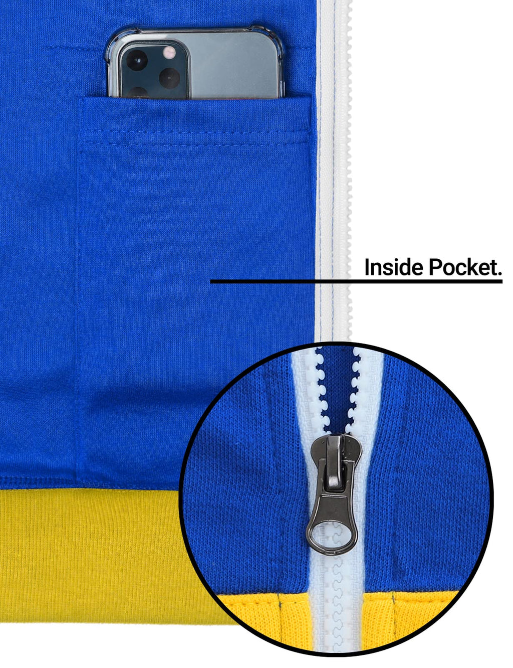 Ohoo Mens Slim Fit Short Sleeve Lightweight Zip-up Hoodie for Outfit and Character Play / DCF057-BLUE/WHITE-XL