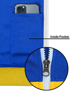 Ohoo Mens Slim Fit Short Sleeve Lightweight Zip-up Hoodie for Outfit and Character Play / DCF057-BLUE/WHITE-XL