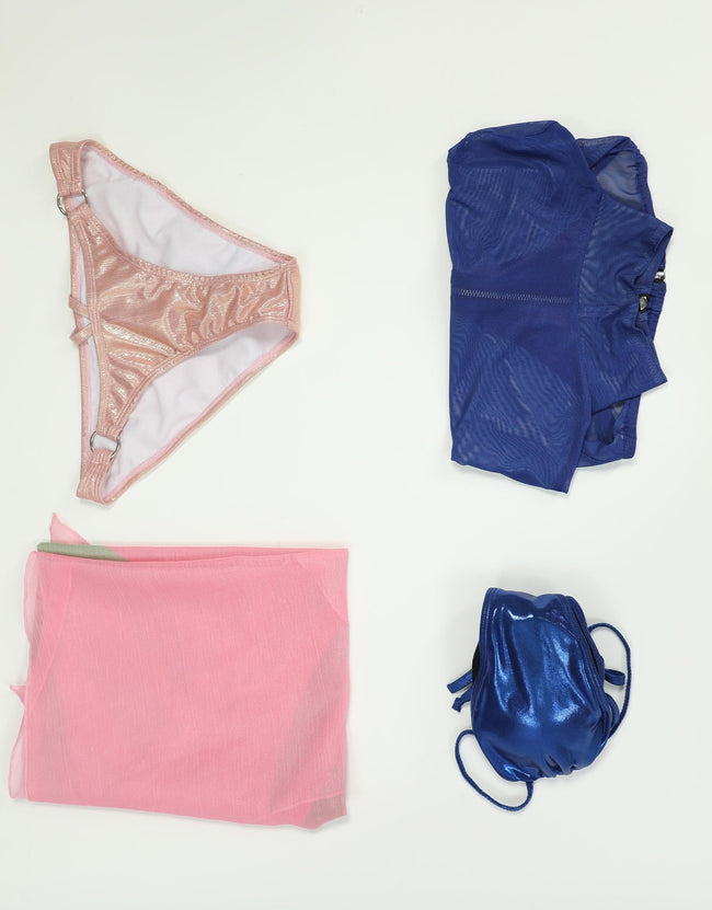 haikyuu Women Cosplay Swimsuit With Wrap Skirt Anime Two Piece Bathing Suit Halter Rave Swimwear Main Image