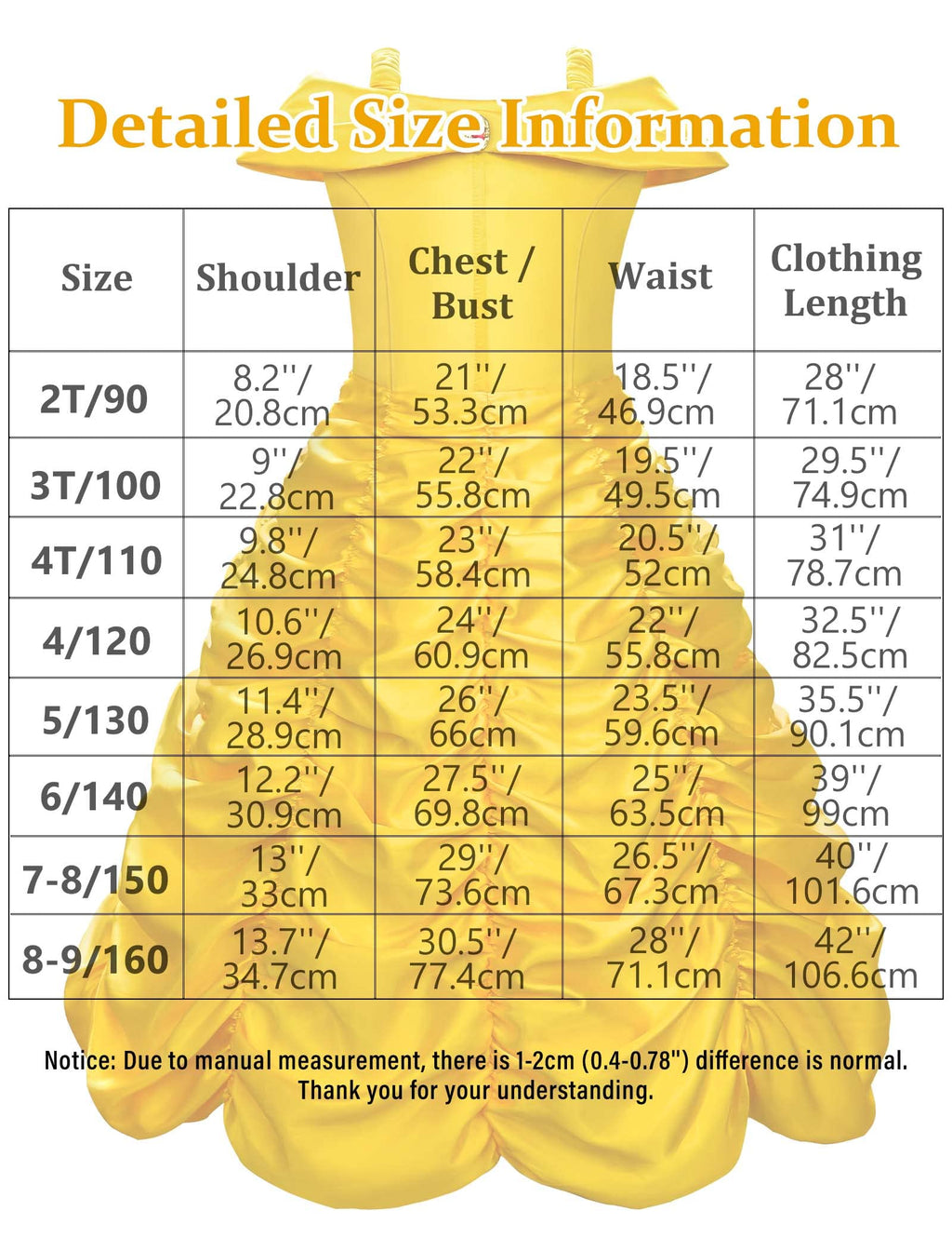 Princess Costume Dresses for Girls Costumes Halloween Cosplay Birthday Outfit Yellow