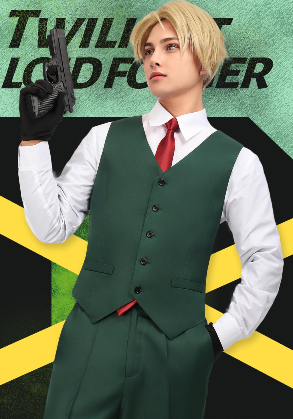 C-ZOFEK US Size Men's Cosplay Costumes Shirt Jacket Pant Uniform Suit Halloween Party Outfits,Small Green