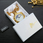 BOSHIYA Sailor Moon Pocket Watch Gold Rhinestone Star Quartz Pocket Watches for Women with Chain