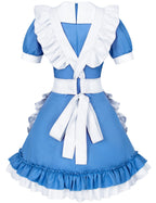 TOKYO REVENGERS Adjustable Retro Ruffle Maid Costume Apron Pockets With French headdress Socks set(Style1 White)