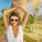 Hicarer Hippie Costume Accessories Include Sunglasses, Peace Sign Necklace, Boho Headband and Earring for 60s 70s Party