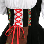 Colorful House Women's Oktoberfest Costume Adult Off-Shoulder Beer Maid Costume for Bavarian Carnival(Strapless Black,XL)