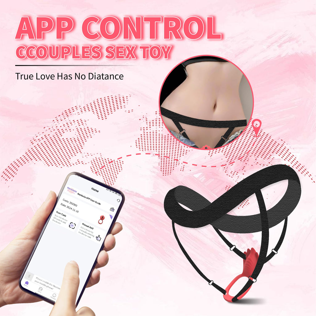 Adult Sex Toys Wearable Panty Vibrator,Female Sex Toy with 9 Vibration Modes,Vibrating Penis Ring Clitoral Stimulator,Couple Sex Toy with APP & Remote Control Vibrators for Women Men Sexual Pleasure