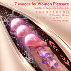 Thrusting Dildo Vibrator Sex Toys - Adult Toys Realistic Silicone Suction Cup Dildo with 7 Thrusting & 7 Vibrating for G-Spot Anal Stimulation, Strapless Strap-On Dildos Sex Toys & Games for Women