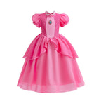 BanKids Princess Costume for Girls Dress up Outfit with Crown Gloves Earring Stars Wand 6-7 Years(P03,130CM