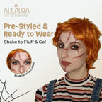 ALLAURA Compatible with Sonny Bono Wig – 60s 70s Men’s Short Brown Wig + Mustache for Hippie, Singer, TV Star, Cop, Detective Costumes – Liberty Duo, Limu & Doug, Uncle Rico, Retro Halloween Outfit