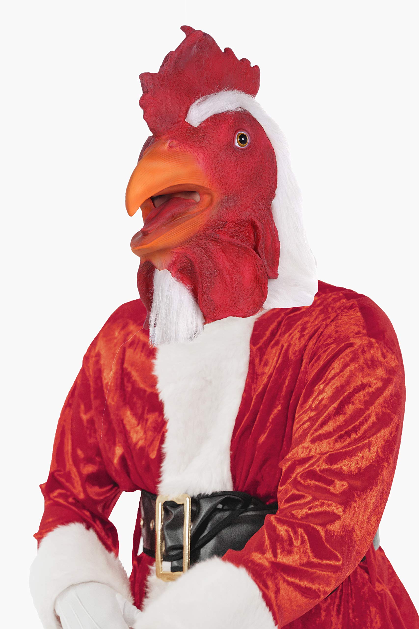 Lubber Rooster Animal Head Mask For Halloweem Costume Cosplay, Latex Funny Mask for Kids and Adult Christmas, Thanksgiving Gift
