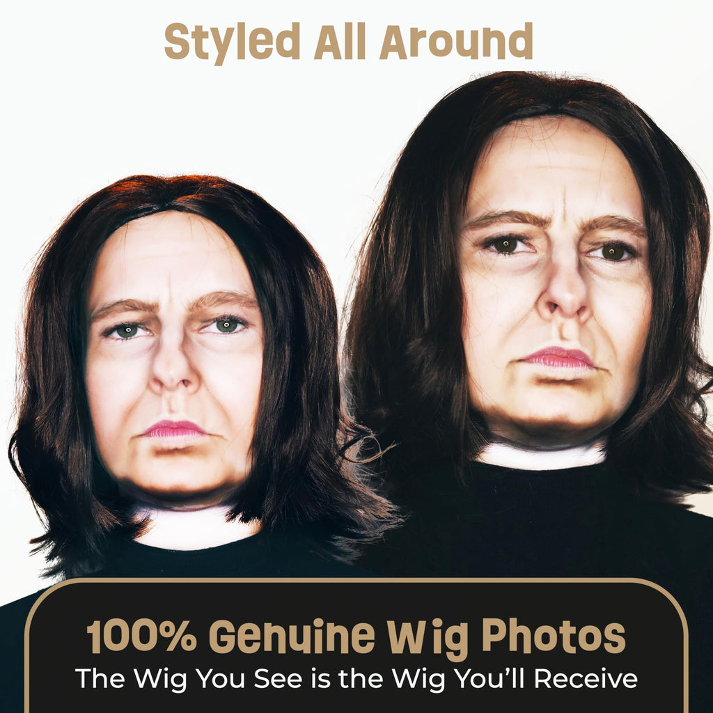 ALLAURA Compatible with Sonny Bono Wig – 60s 70s Men’s Short Brown Wig + Mustache for Hippie, Singer, TV Star, Cop, Detective Costumes – Liberty Duo, Limu & Doug, Uncle Rico, Retro Halloween Outfit