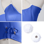 Womens Bunny Costume Girl Suit Senpai Cosplay Anime Role Costume One Piece Bodysuit Removable Padded with Stockings Set(Blue M)