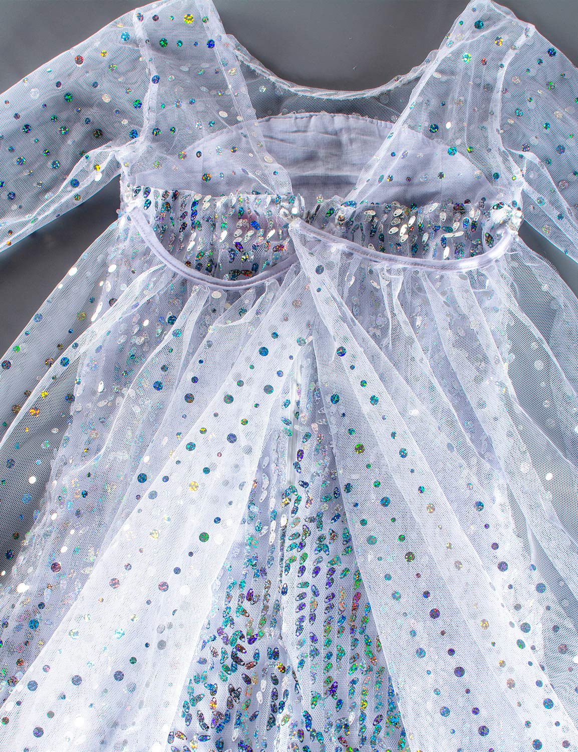 Luxury Princess Dress Costumes with Shining Long Cape Girls Birthday Party