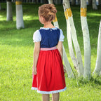 Girls Dress Maid Lace Apron German Dirndl Bavarian Oktoberfest Size 3 Red