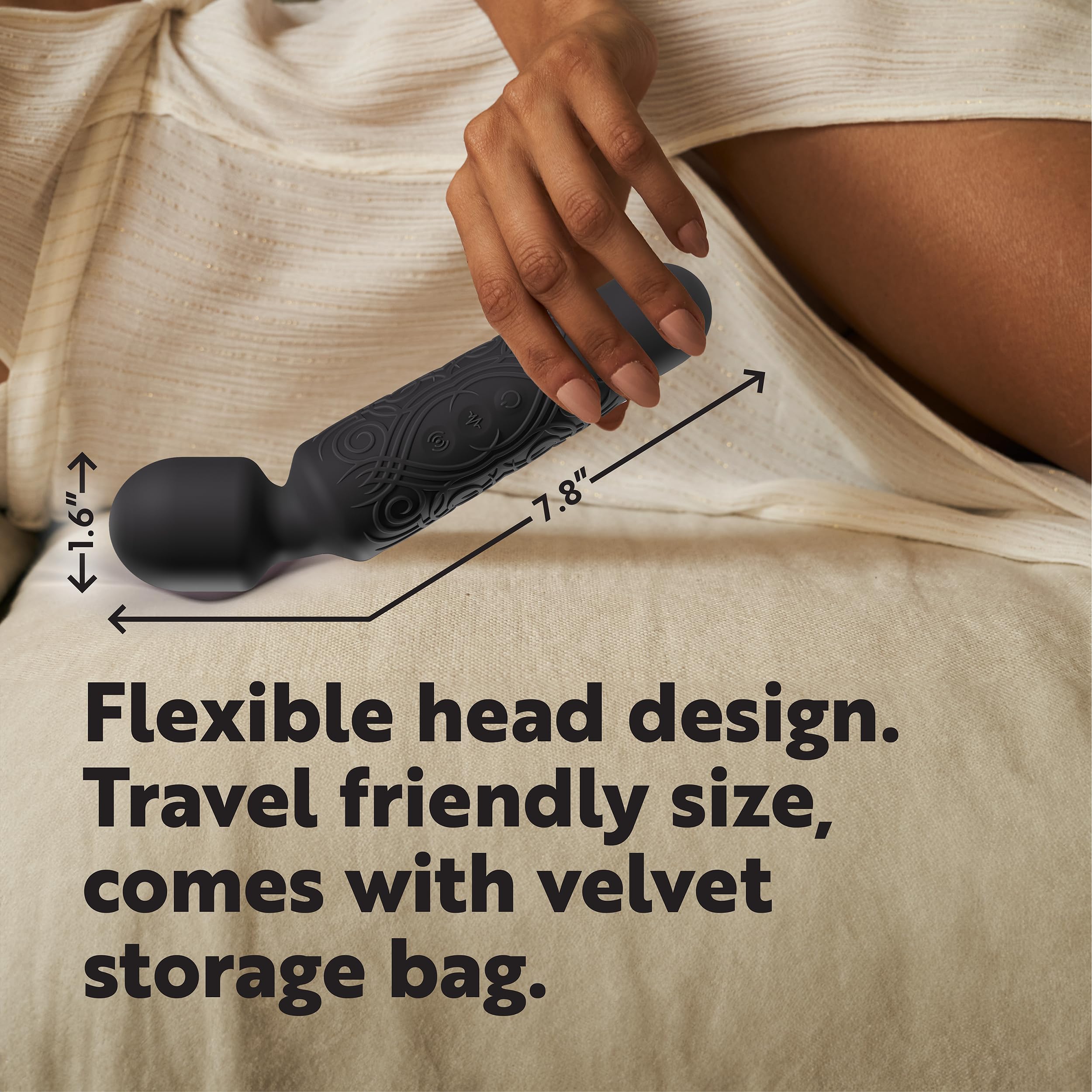 LuLu Wand Massager Vibrator for Women - Powerful Multi-Speed Waterproof Vibrating Wand with Tiger Eye Yoni Egg - Silent Rechargeable Sex Toy for Clitoral Stimulation