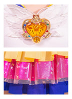 OSIAS Women Anime Tsukino Usagi Cosplay Costume with Light Up Chest Ornament and Starry Layered Skirt (XL)