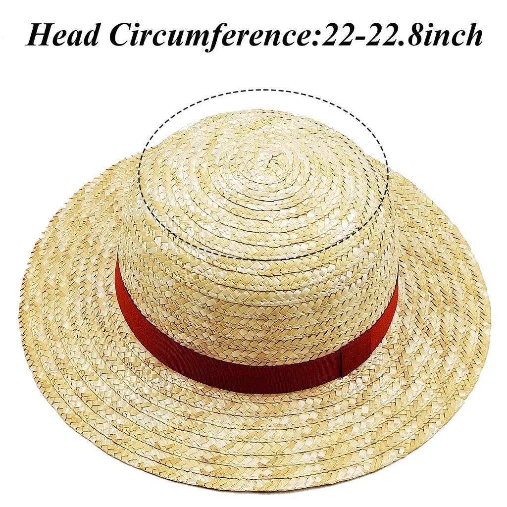Memfish Straw Hat Halloween Party Yellow Strawhats with String Summer Beach Hats Performance Props for Youth Men Women